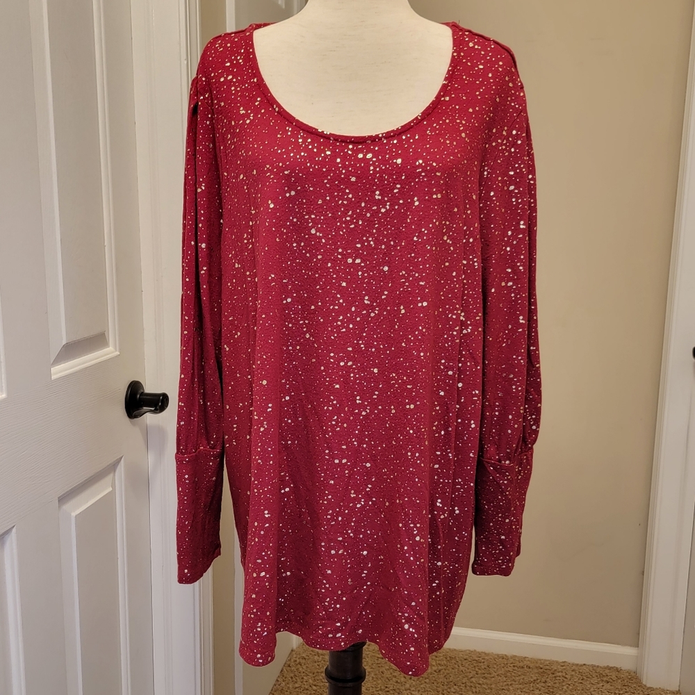 ComoVintage, Red/Gold, 3x, Long sleeved sweater